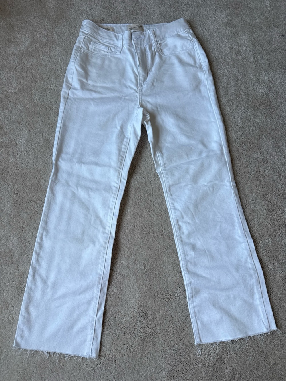 Women's White Straight-Leg Jeans Ankle Bootcut